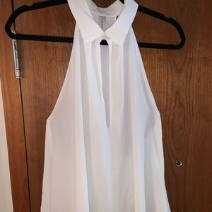 White collared halter neck top